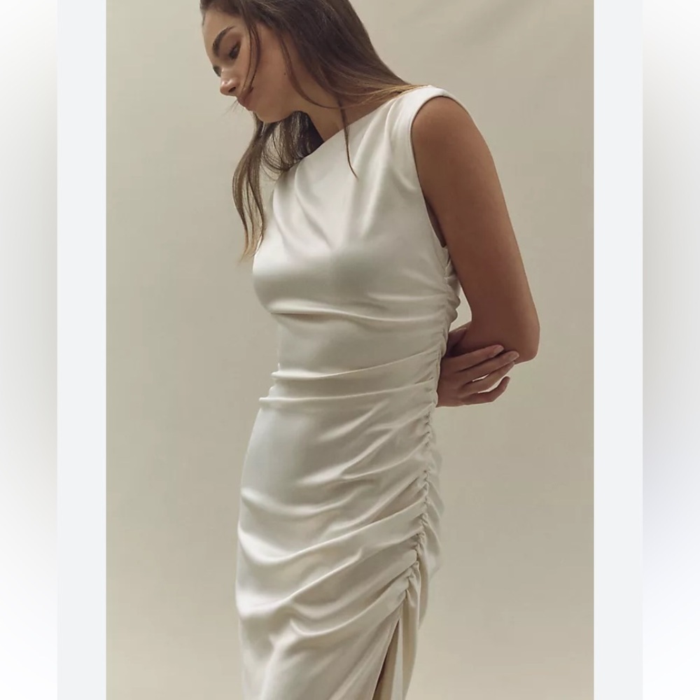 Anthropologie Cream Midi Dress